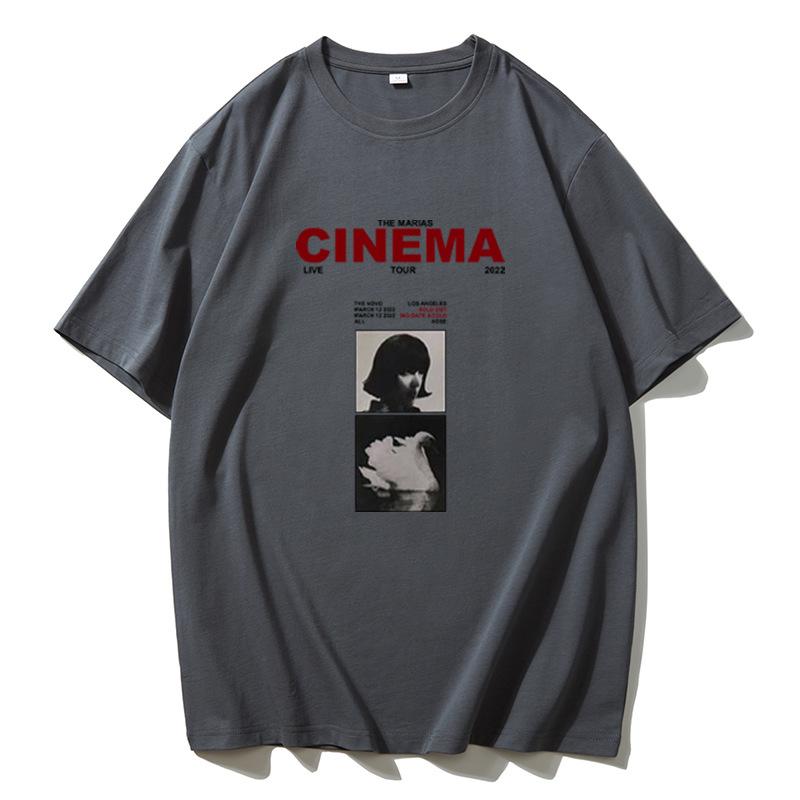 Hirsionsan Cinema Letter Printed T Shirt Women Summer Cotton