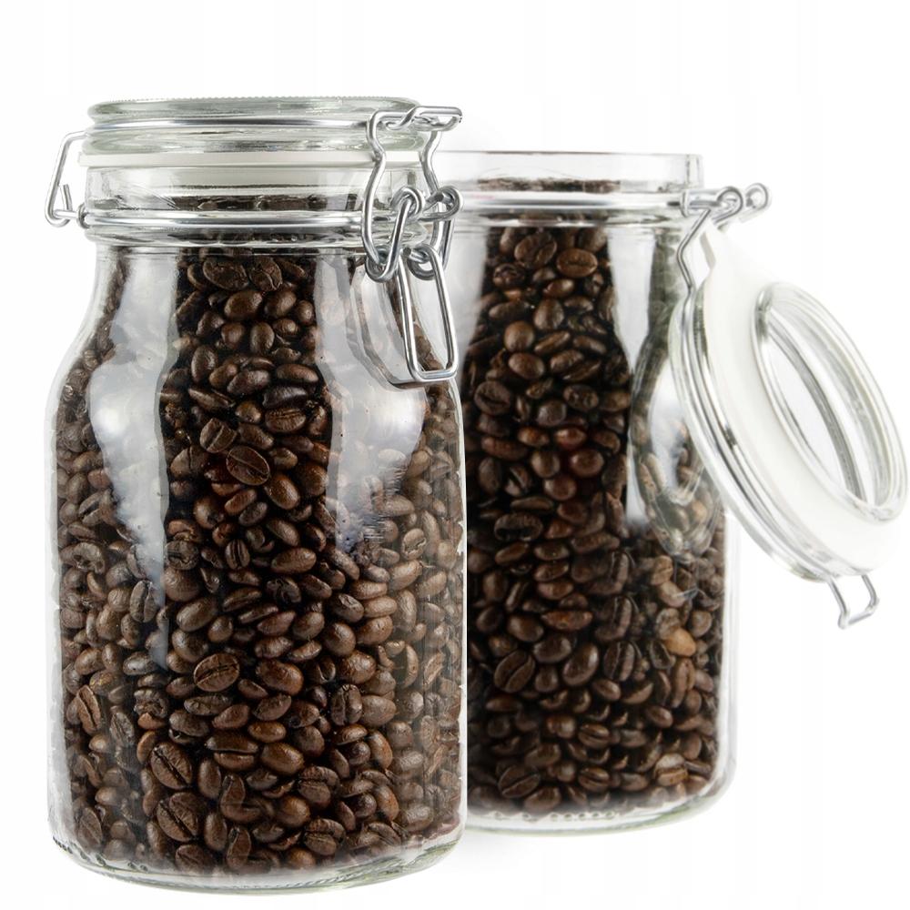 GLASS HERMETIC JAR WITH GLASS LID 1.1L