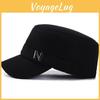 Letters N Middle Aged Elderly Hat Autumn With Thick Wool Windproof Warm Flat Top