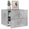 Wall Mounted Nightstand with RGB LED Lights Concrete Grey