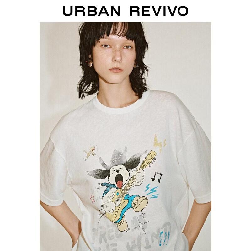 UR2026 Women s Vintage Distressed Comic Print Short Sleeve T-Shirt L