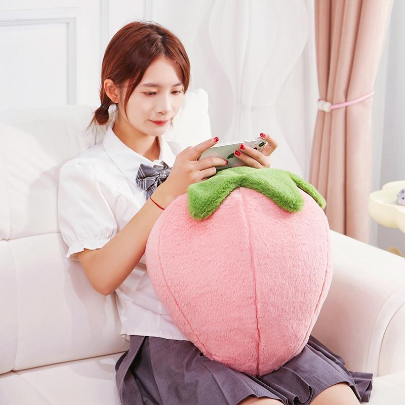 1pc 23/35cm Strawberry Pillow Plush Toy Handmade Doll Cartoon Anime Cute Cushion Home Decoration Children's Birthday Gift Toy