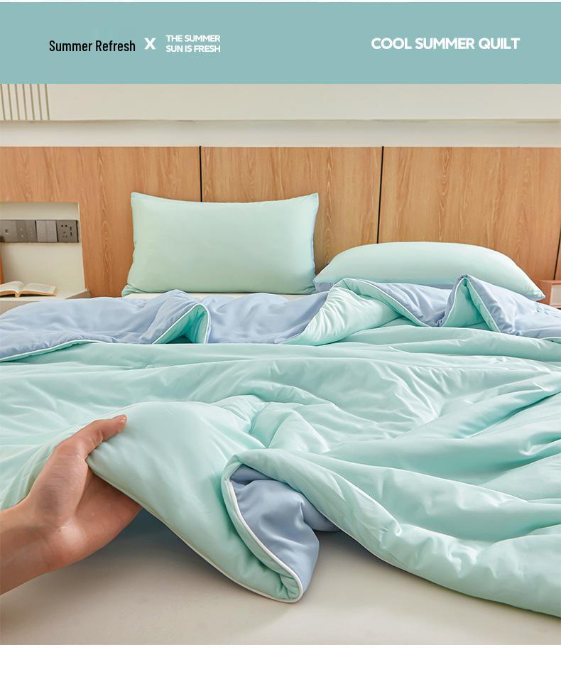 Class A Mica Silk Cooling Quilt with Spandex Cotton, Double-Sided, Washable for Summer Use