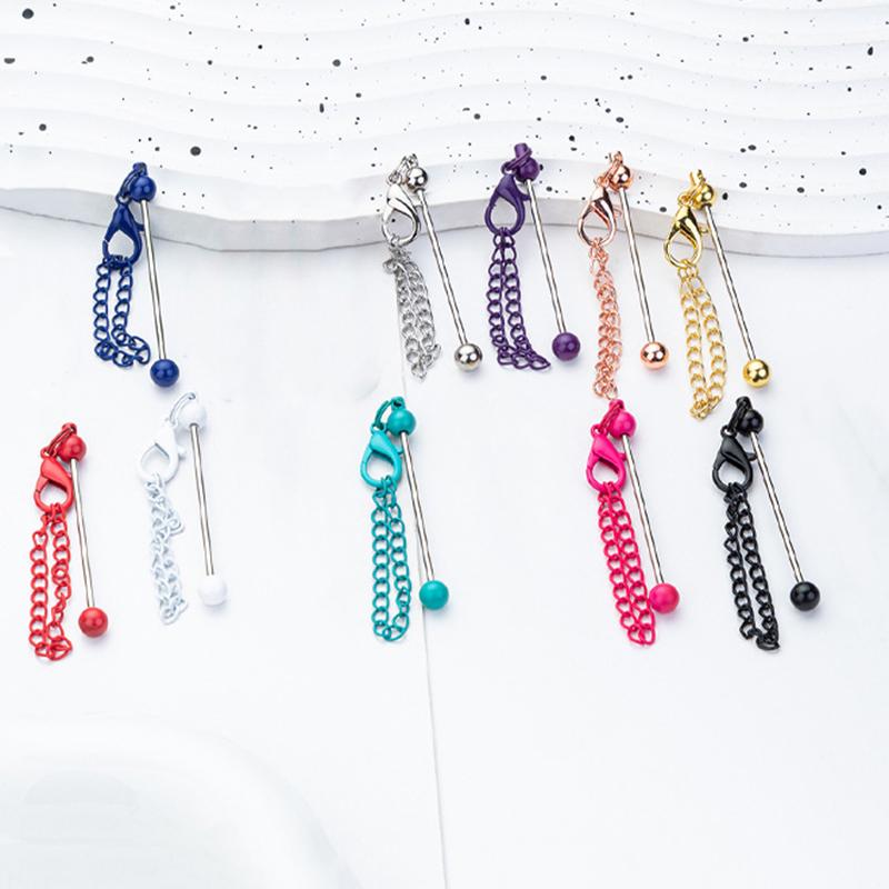 

WTEMPO Beadable Keychain Bars Kit Blank Keychain Bars for Beads DIY Beaded Keychains Making Kit for DIY Crafts Pendents Charms Making Supplies 10pcs разноцветный