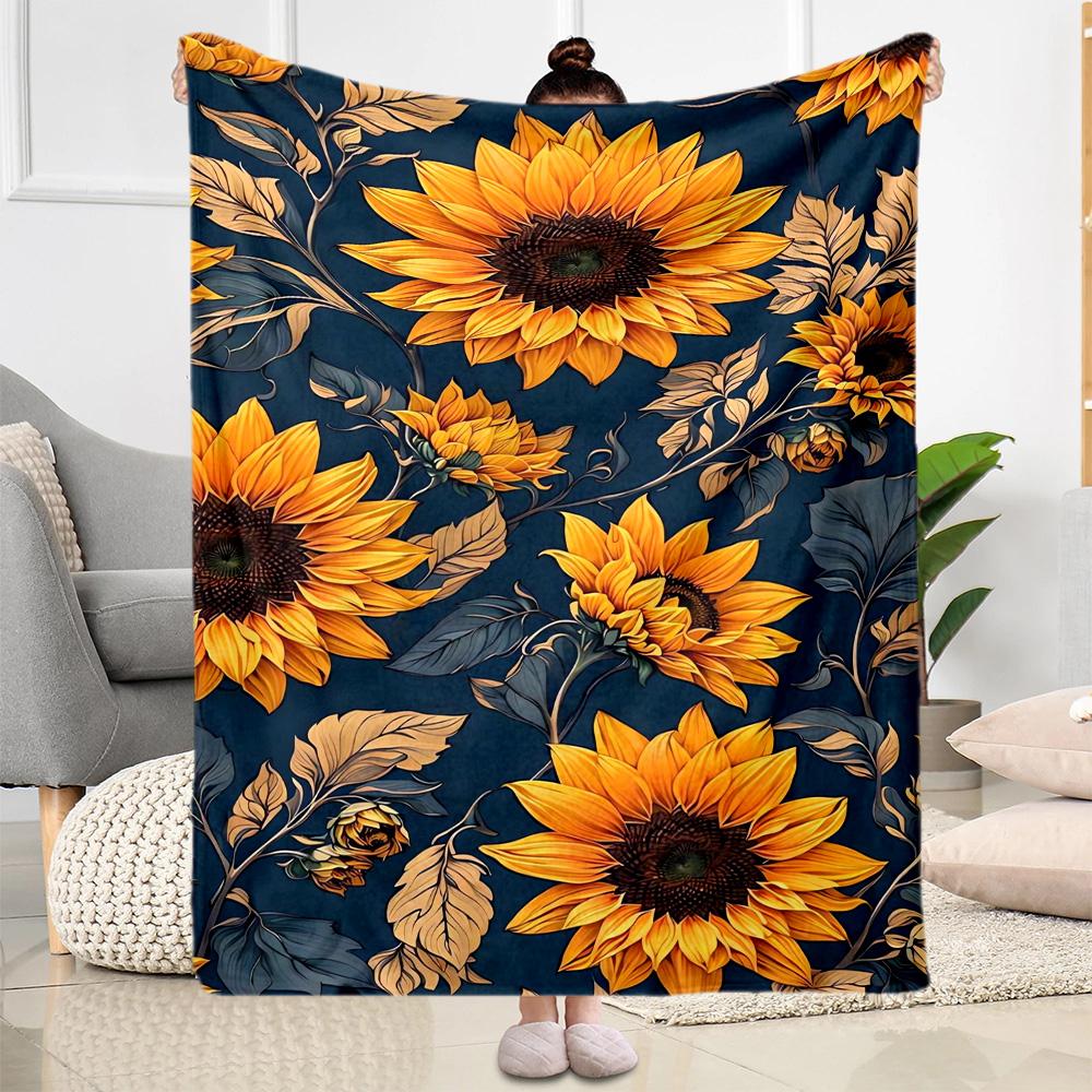 Sunflower Blanket Soft & Cozy Suitable for Bedding Livingroom Seaside Four Seasons Universal Stylish Decor Gifts For Family Or Friends
