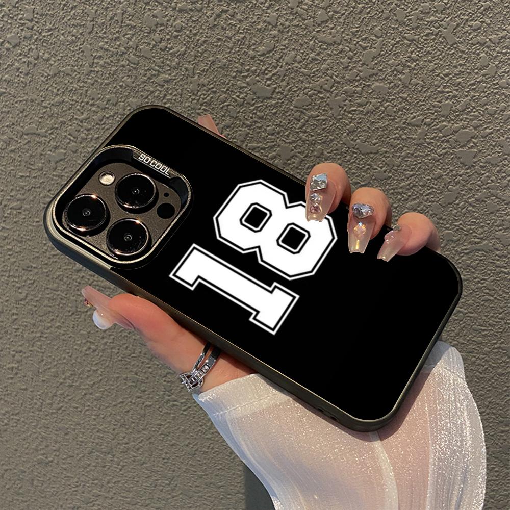 Number Football Phone Case For IPhone 16 15 14 13 12 11 Pro Max X XR XSMAX 8 7 Plus Matte Shockproof Back Cover