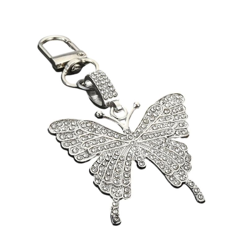 

Glittering Butterfly Keychain With Multicolor Crystal Alloy Charm For Bags Gift