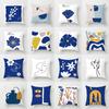 New Nordic Ins Pillowcase Abstract Geometric Blue Ultra-short Velvet Cushion Cover