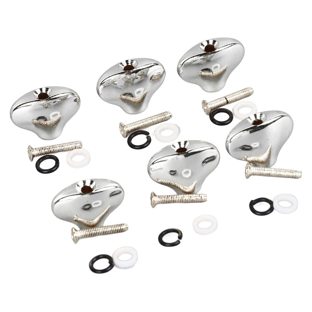 6 Stück Gitarrenmechanik-Knopf Exquisite Fischschwanzform Bequemer Griff Metall Stimmwirbelkopf