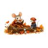 Autumn Wall Decals Mouse Stickers,Waterproof PVC Retro Fairy Tale Decals, Removable Peel Sunflower Maple Leaf Window Clings And Stick for Kindergarten