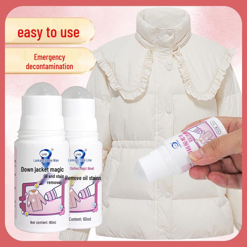 Lemon Scented De-Greasing Stain Remover Rollerball for White Clothes and Jackets (No-Wash Needed)
