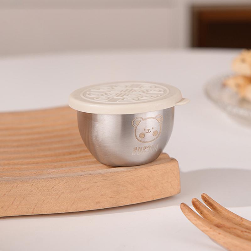 Barbecue Dipping Cup Stainless Steel Dipping Sauce Cup Outdoor Portable Seasoning Dish Salad Jam Cup Western Seasoning Dish