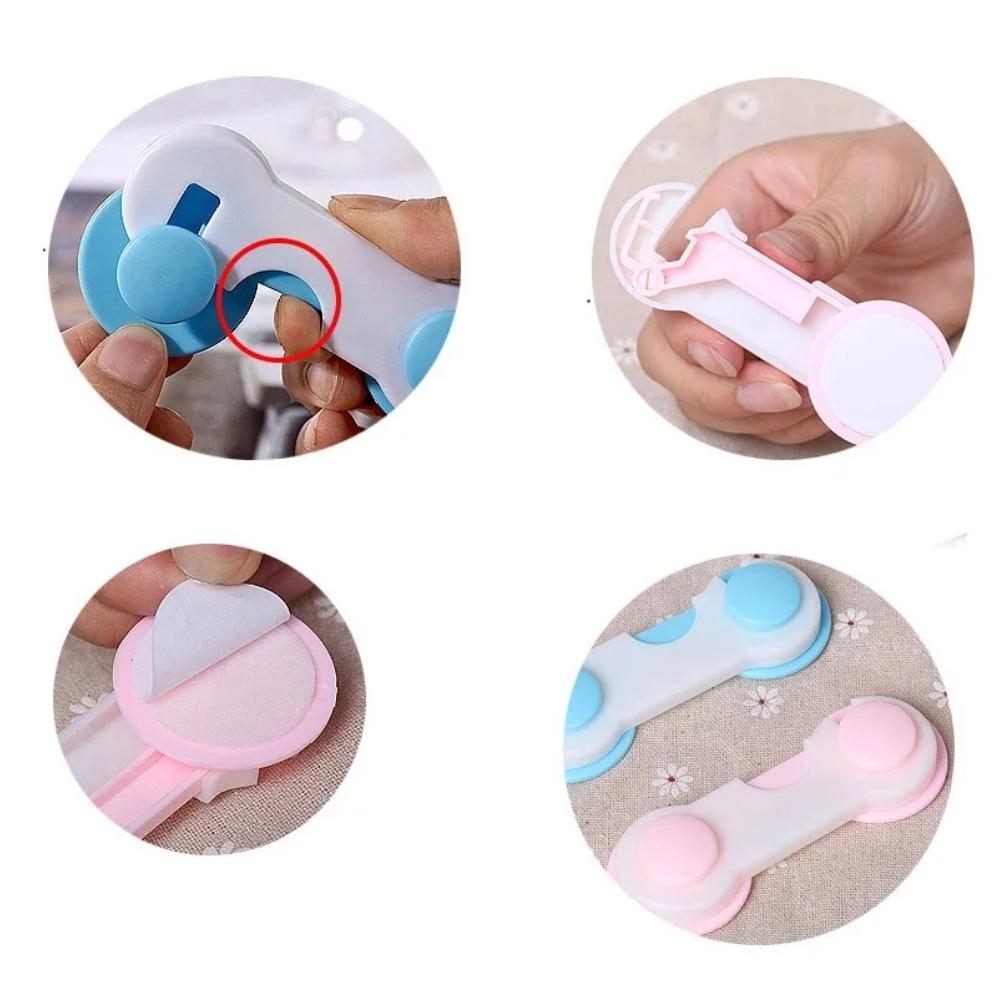 5Pcs Child Safety Lock Anti-Pinch Cabinet Locks for Drawer Door & Refrigerator Home Security Protection Buckle for Kids