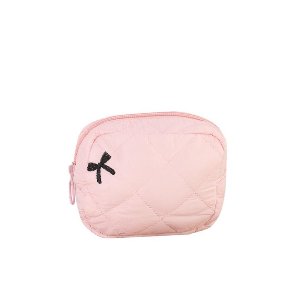 Quilted Cotton Sanitary Napkins Storage Bag Bow Large Capacity Coin Purse Coquette Women's Mini Clutch Bag for Women Girls