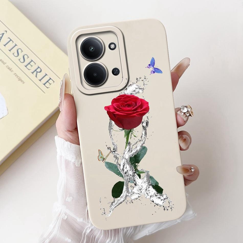 For Xiaomi Poco C85 4G Beautiful Bow Rose Painting Phone Case For Poco C85 C 85 4G Shockproof Soft Silicone Cases