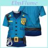 Uniform Funny 3d Cosplay Printed Tshirt For Mens Fun Round Neck Short Sleeved Oversized Casual Tshirt Loose Street Hiphop Harajaku