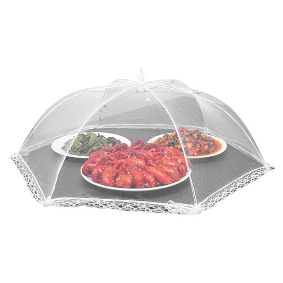 Foldable Food Cover Umbrella-Style Mesh Net with Stainless Steel Frame Fly