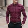 Men Shirt Plaid Print Long Sleeve Button Formal Single-breasted Warm Business Plus Size Autumn Top Male Clothes