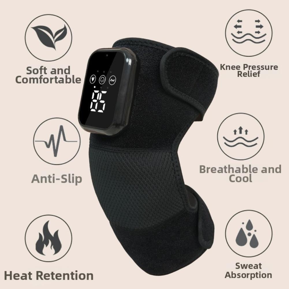 1 пара подогреваемый массажер для коленей 25x10x9см Нагревающая наколенник-массажер Нагрев Вибрация Коленный массажер Бытовые согревающие товары China Mainland