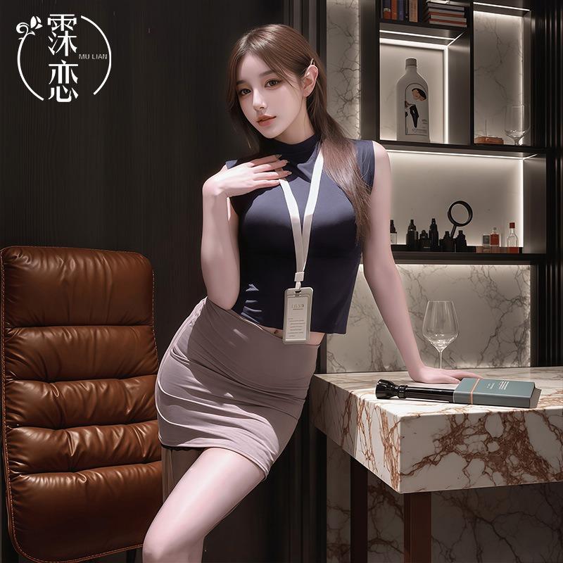 Sex underwear sexy female secretary uniform hip skirt pure desire robe temperament royal sister high waist skirt
