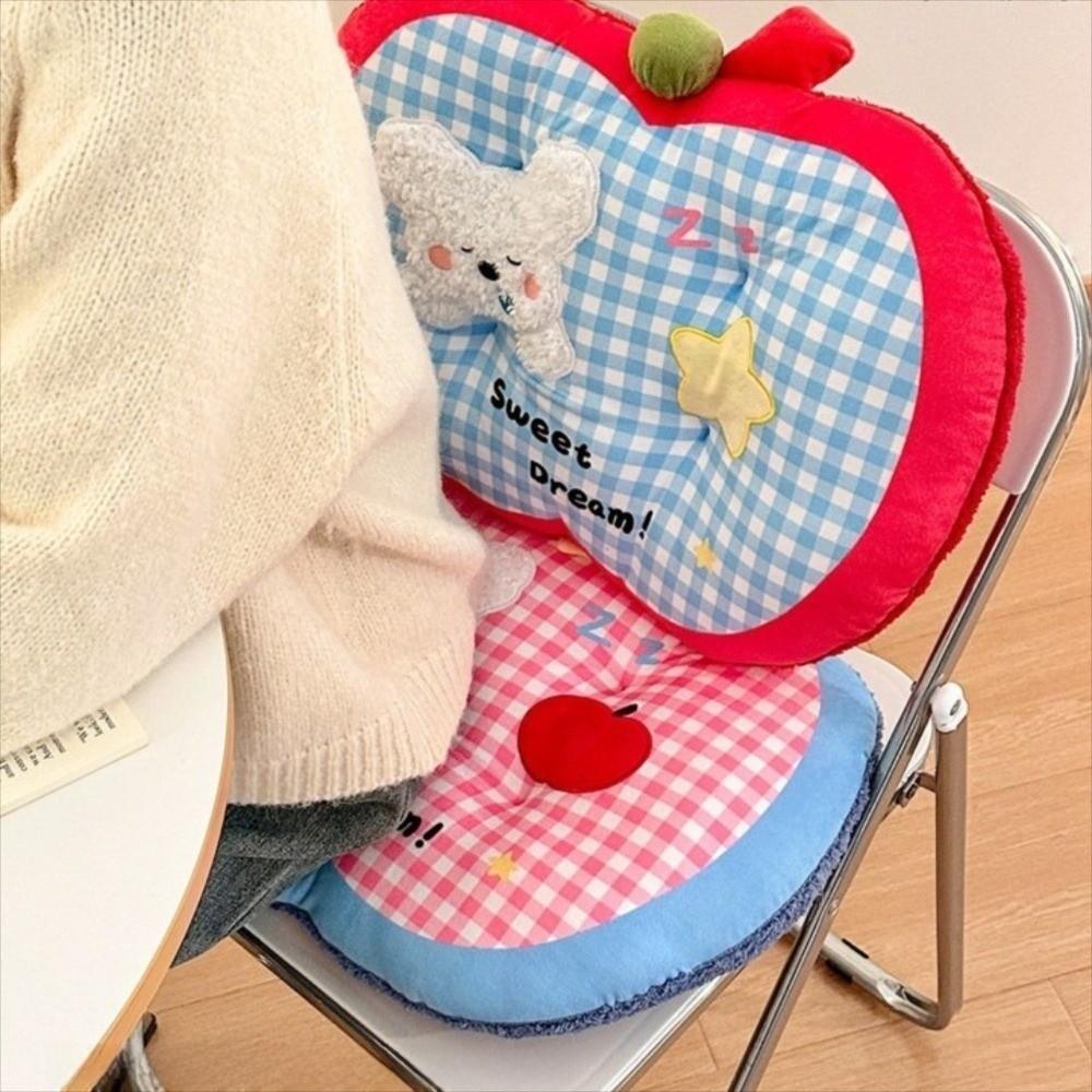 Checkered Pattern Seat Cushion Dopamine Puppy Seat Backrest Back Pad Futon Cushion  Office