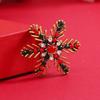 Christmas Snowflake Brooch Creative Gift European and American Colored Crystal Brooch Jewelry Suit Decoration Chest Flower Gifts