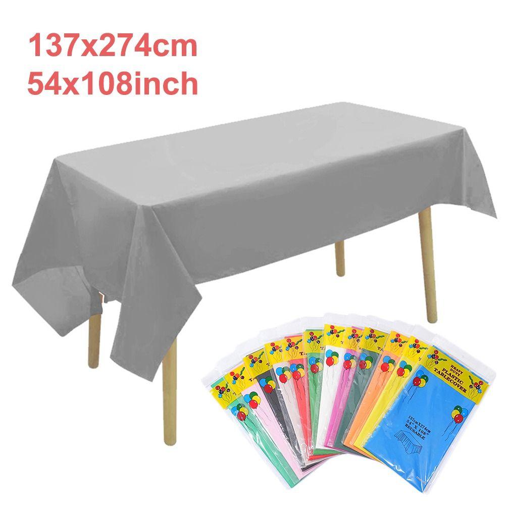 New 54x108inch Disposable Table Cloth Rectangle Oil-Proof Plastic Table Covers Waterproof Rectangle Tablecloths Dining Tables