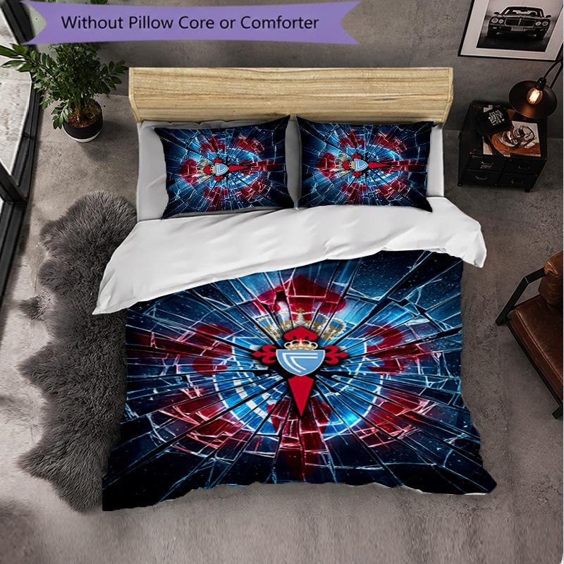 Celta Vigo FC Themed Bedding 3Pcs Duvet Cover Set Decorative Bed Linen For Teen Room Home Decoration