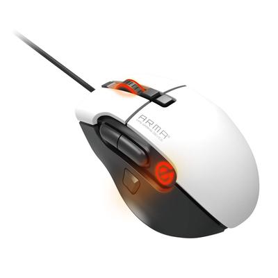 ELECOM ARMA Gaming Mouse with Hardware Medium 8 DPI Adjustment Macro, Size, Buttons, (100-16000), White, M-ARMA50WH