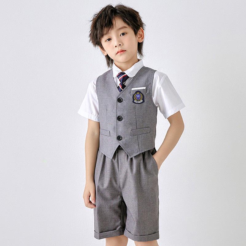 Britský styl základní školní uniforma set: Jarní/podzimní absolventský oděv pro mateřskou školu pro třídní vystoupení