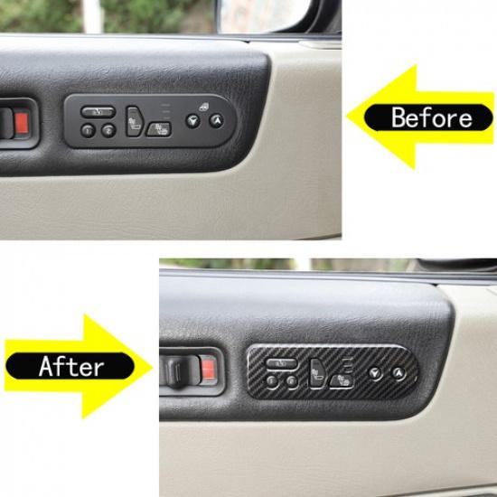 ABS Carbon fiber Seat Memory Switch Trim Cover Decor Frame For Hummer H2 03-07