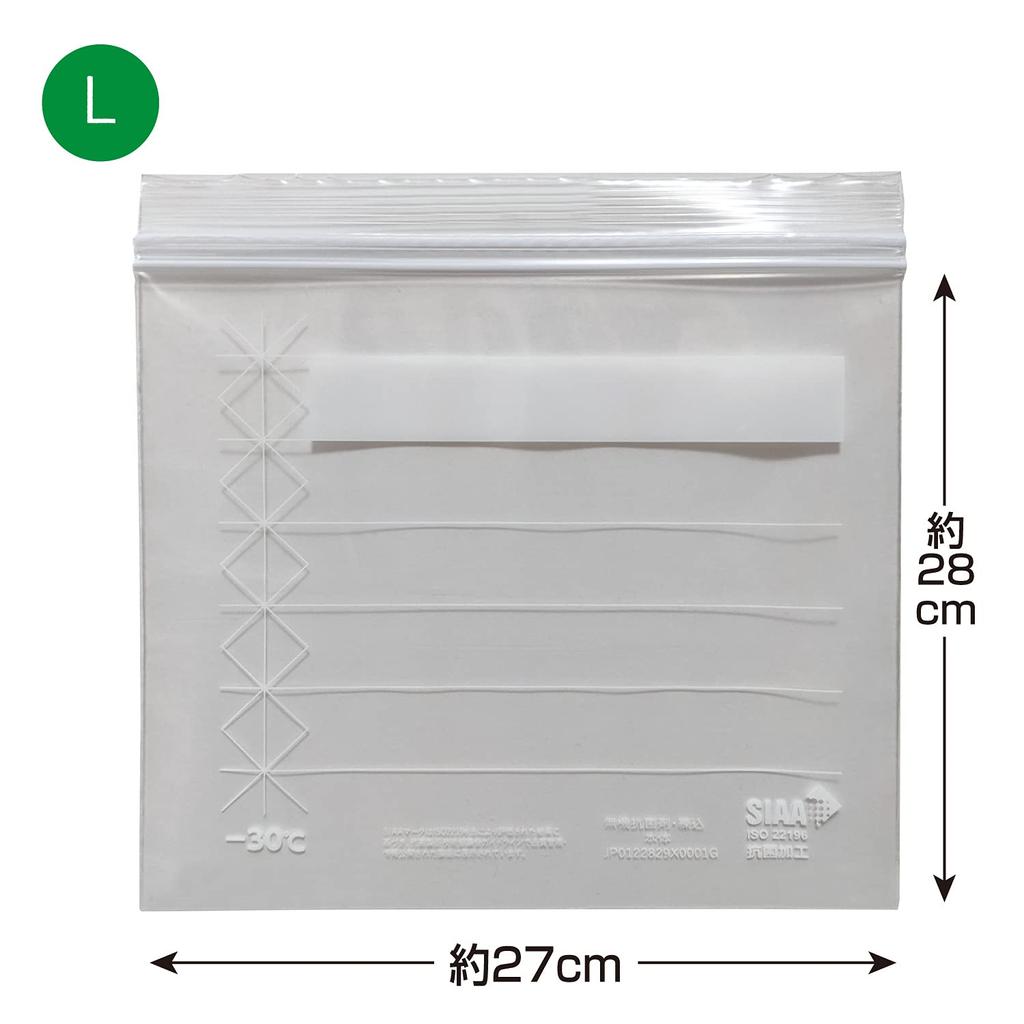 Fine Pachit kyl- och fryspåse med dragkedja, polyetenpåse, transparent, L-storlek, höjd 28 x bredd 27 cm, 10 stycken "antibakteriell" FIN-988L