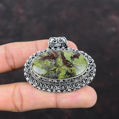 Ciondolo in pietra di sangue di drago Ciondolo in pietra preziosa autentica Ciondolo vintage Ciondolo in argento sterling 925 Ciondolo fatto a mano Gioielli antichi Regalo per la mamma