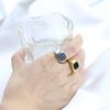 Vintage Geometric Square 12MM Diamond Set Stainless Steel Ring Ring with All Fashion Couples Jewelry Gift