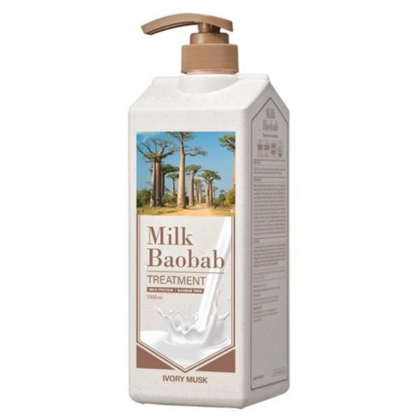 [Milch-Baobab] großes Protein-Schaden-Shampoo/Pflegespülung Elfenbein-Moschus, 1000ml Koreanische Haarpflege