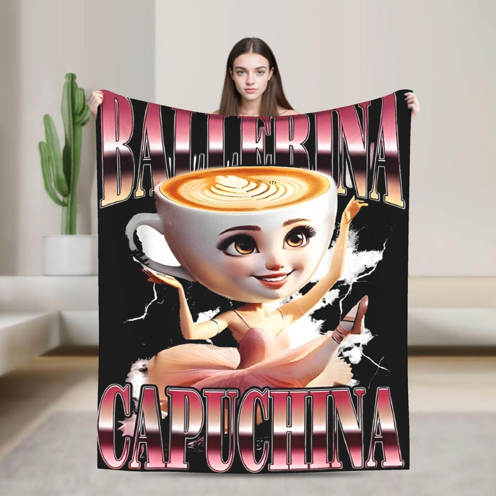 Coperta Design Personaggi Meme Brainrot Italiani Morbida Divertente Traspirante Plaid per Letto Divano Decorazione Tessile