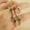 Adjustable Stainless Steel Zircon Ring for Women with Diamonds