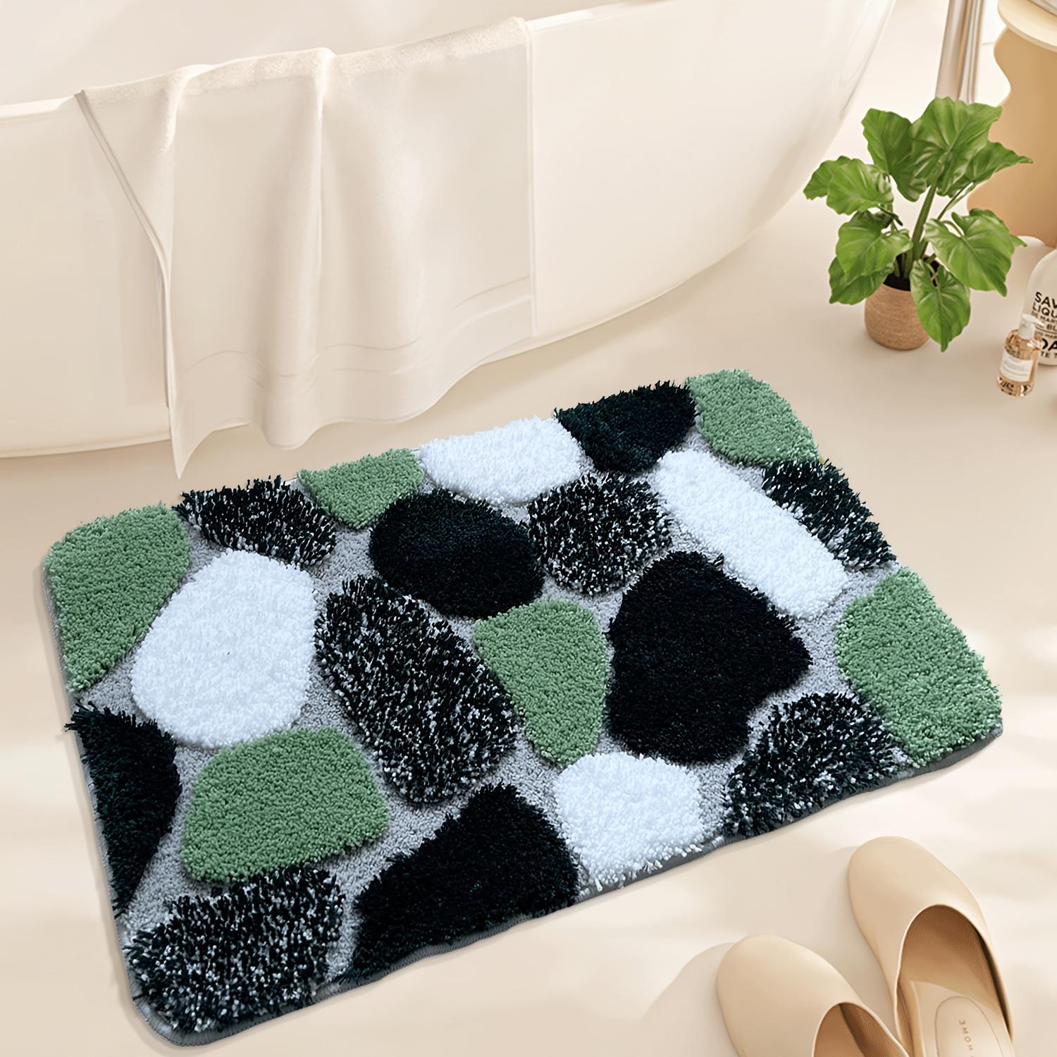 

[Soft Bath Mat] Soft Plush Pebble-Shaped Bath Mat | Non-Slip Backing,Ultrafine Polyester Blend, Multicolor Options for Bedroom & Living Room Decor 40*60cm/16*24inch