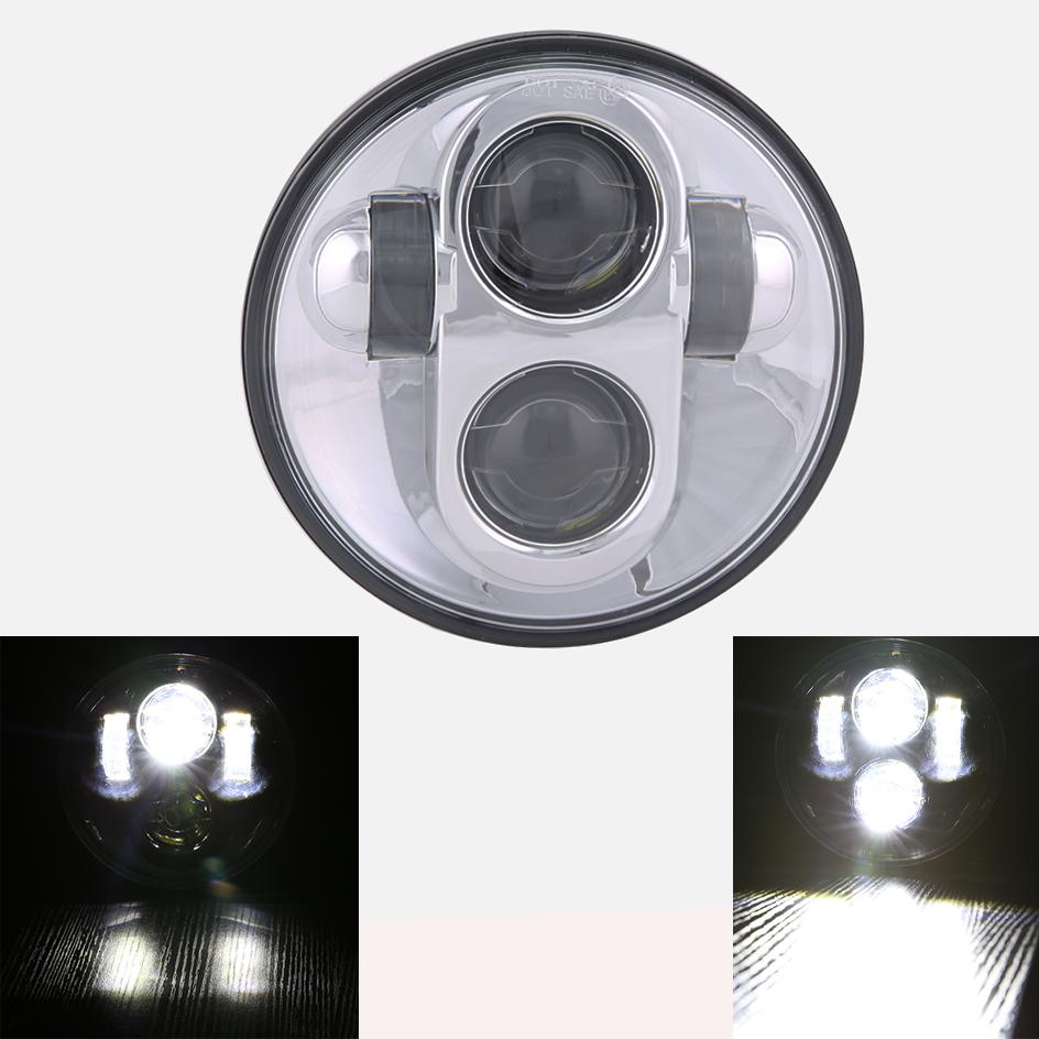 For Harley Sportster 1200 883 Street 500 750 FXDB Dyna Motorcycles LED Headlight 85W with DRL 5-3/4" Projector Round Headlamp