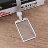 Employee ID Metal Case + Name Tag Lanyard (Vertical/Silver)