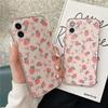 Ins Korean Small Flower Strawberry Phone Case for Samsung Galaxy A06 A16 A55 A15 S25 S22 S23 S24 FE Ultra Plus Transparent Cover