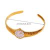 Retro Luxury Fashion Creativity Drip Oil Watch Shaped Strap Texture Design Stainless Steel Opening Bracelet For Women