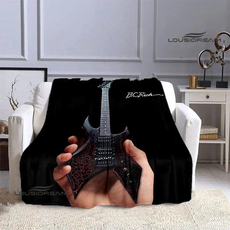 B.C.rich Guitar Logo Printed Blanket Flange Blanket Soft and Comfortable Blanket Warm Blanket Blankets for Beds Birthday Gift