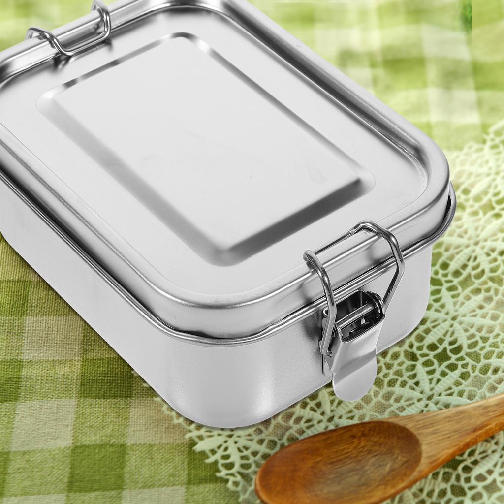 Stainless Steel Lunch Tin Sealing Food Holder Storage LunchTin Buckle Rice Container Breakfast Child
