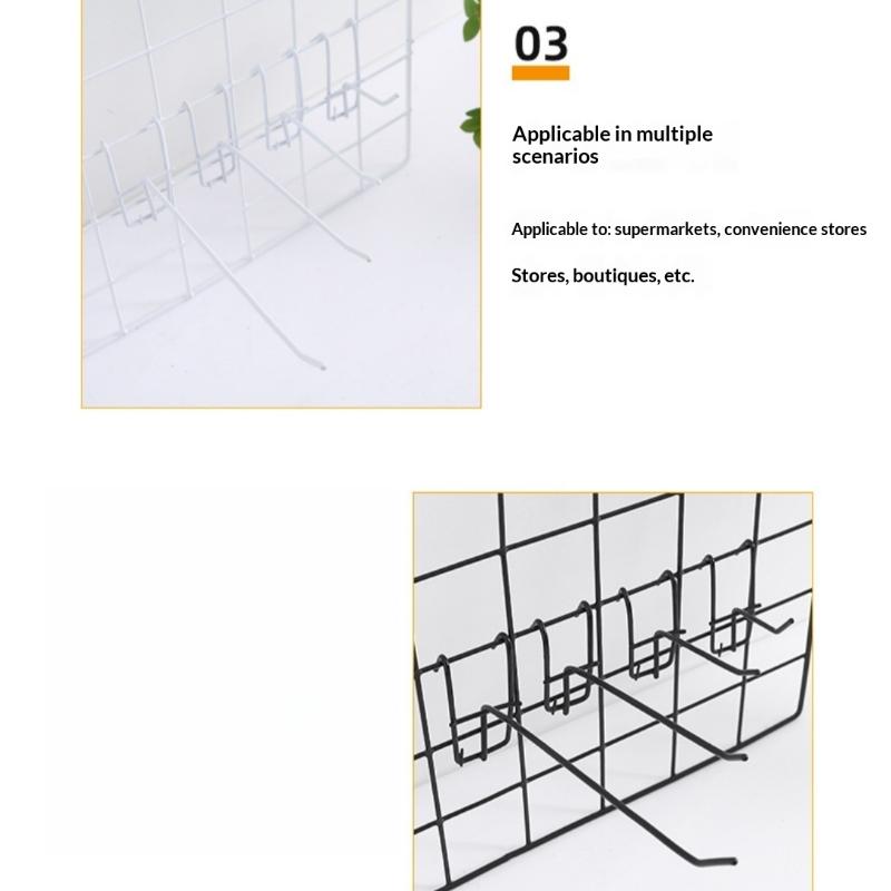 1Pcs 3.2mm Thickness Supermarket Iron Wire Mesh Hanging Hooks 5/10/15/20cm Screen Hooks Iron Grid Hooks For Screen Grid