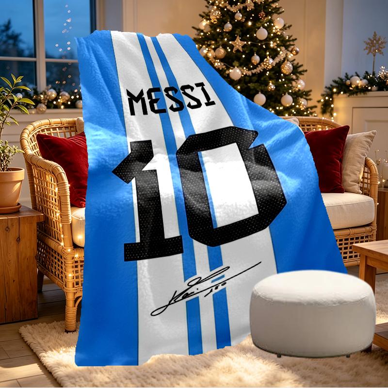 Coperta Stampata Lionel Messi - Morbida e Confortevole, per Camera da Letto, Viaggio, Divano, Decorazione Casa - Regalo di Compleanno Natale per Amico