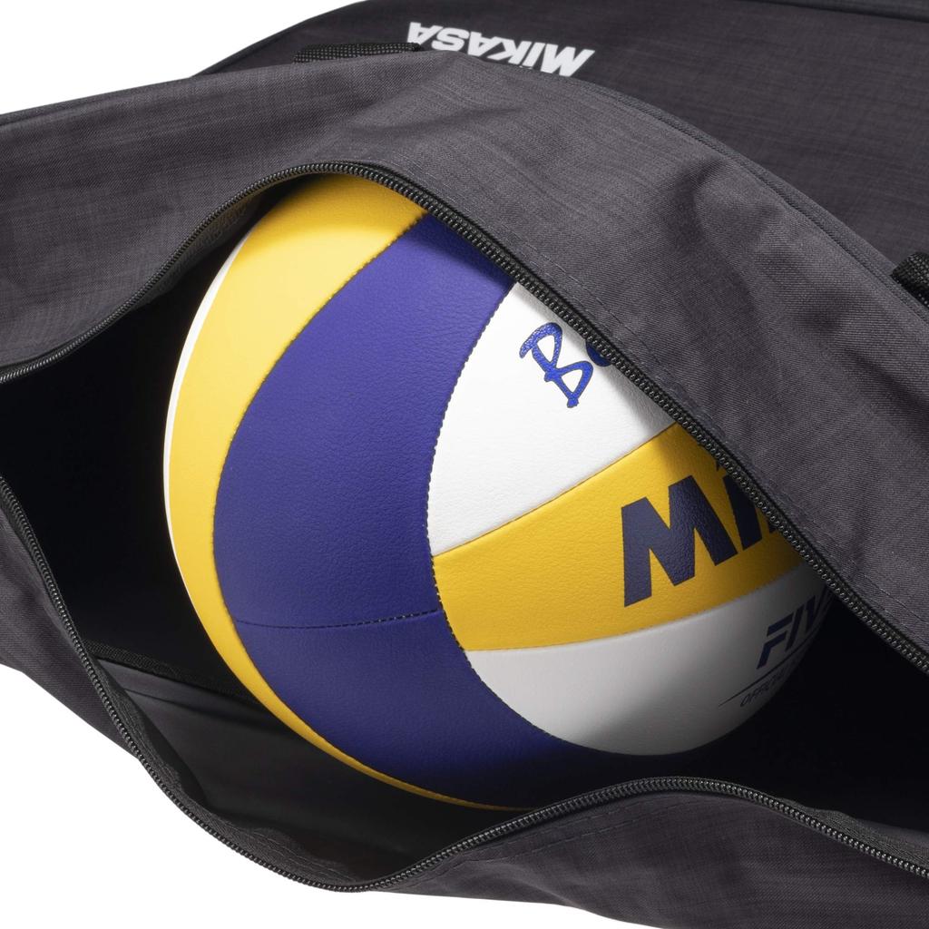 MIKASA Ball Bag, Medium, Volleyball/Soccer, Holds 6 Balls, Black, AC-BGM60-BK
