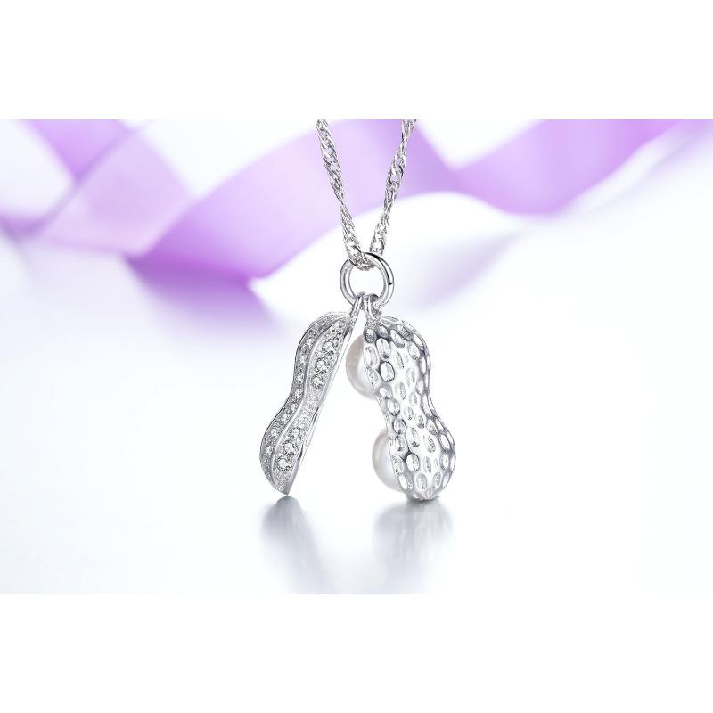 

Подвеска в виде арахиса, женское ожерелье с микро-инкрустацией из циркония и жемчуга, подвеска в виде арахиса, посеребренная, розовое золото, платина