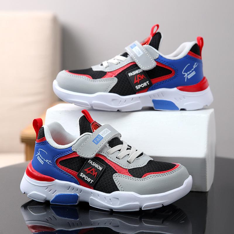 Children's shoes, boys' athletic shoes, new spring/autumn styles, breathable mesh design, for middle and large-sized children, elementary school