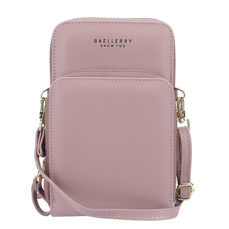 Baellerry Womens Wallet Pu Leather Large Capacity Zipper Crossbody Phone Bag For Daily Use